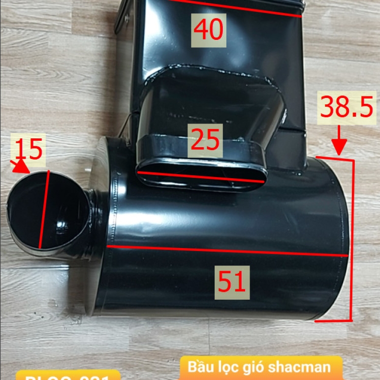 Bầu lọc gió Shacman xe ben 4 chân bầu bằng sắt có lọc gió