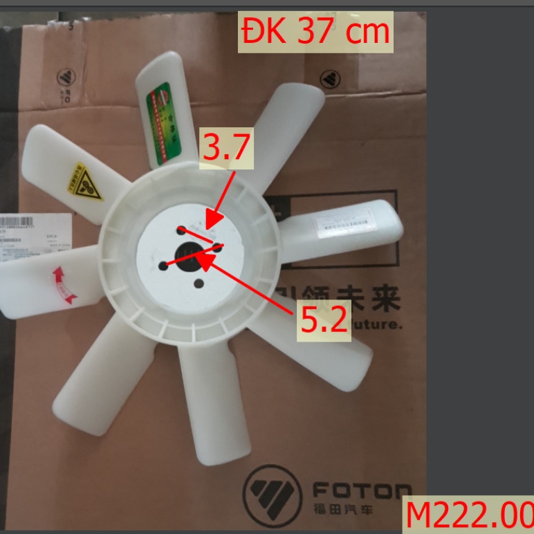 Cánh quạt Ollin 490/4100 (8 cánh, 4 lỗ)